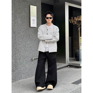 高级感夹克男女春秋季立领潮牌宽松痞帅小香风外套JK204-P60图片