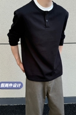 [网图慎用]秋季新款宽松长袖T恤美式复古假两件卫衣男TX238-特P32，男装T恤，电商C213(原B265)