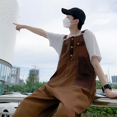 日系连体工装连体裤男夏季薄款美式复古背带裤休闲长裤K4261-P50，男装休闲裤，星座512-2