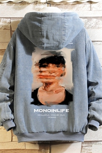 NM53213-P140 牛仔外套男大码加厚加绒衣男羊羔毛服男 砖墙图片