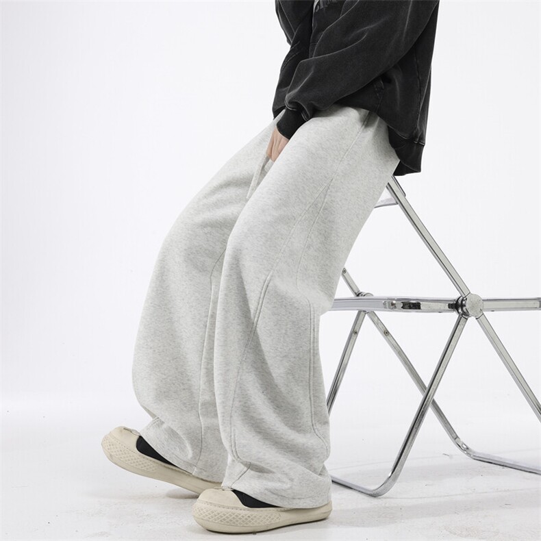 浅灰色cleanfit弯刀卫裤男款春秋美式复古2025新款hiphop休闲裤子,男装休闲裤,星座209-2