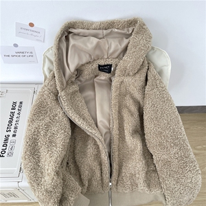 美式加厚羊羔毛棉衣外套女男冬季保暖连帽棉服M0782-P95图片