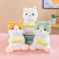 琪琪格毛绒玩具 抱鱼猫