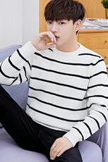 小宝5825秋冬圆领毛衣男韩版修身加厚打底衫中领针织毛线衫，男装针织衫/毛衣，电商D310（原电商305）