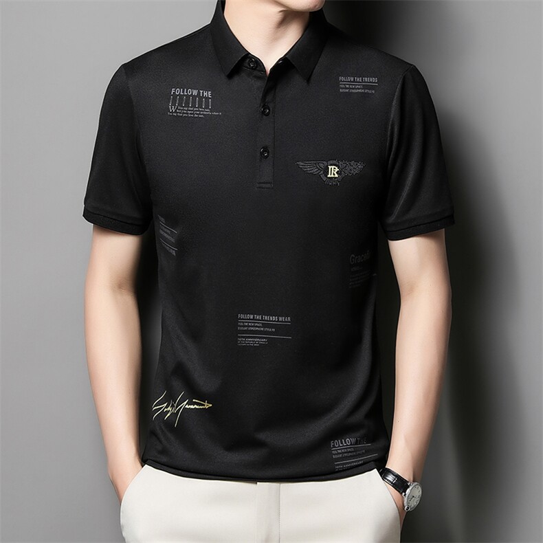 中青年夏季2022薄款男士短袖POLO衫透气丝光商务潮流半袖上衣P53,男装Polo衫,星座1105-3