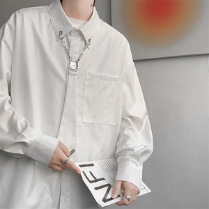 8XL-M高品质！特大码冰丝衬衫男领带衬衫日系加大码CS503P58控78图片