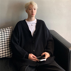 开衫外套男秋冬季宽松长袖毛衣美式潮牌情侣穿搭慵懒外套M20-P68，男装针织衫/毛衣，电商C307A