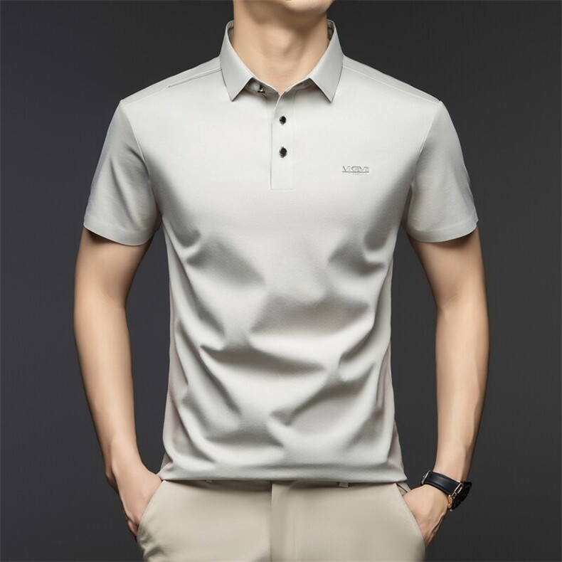 G9579春夏男士新款短袖T恤青年修身翻领体恤休闲打底衫图片