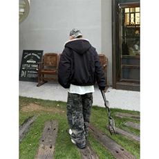 网图慎用座山雕美式复古显高连帽棉服加绒毛领外套MY2585P100，男装棉衣，电商A128
