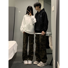 抖音得物供货可提供视频春装重磅美式宽松连帽卫衣DL3003，男装卫衣，电商A486-1