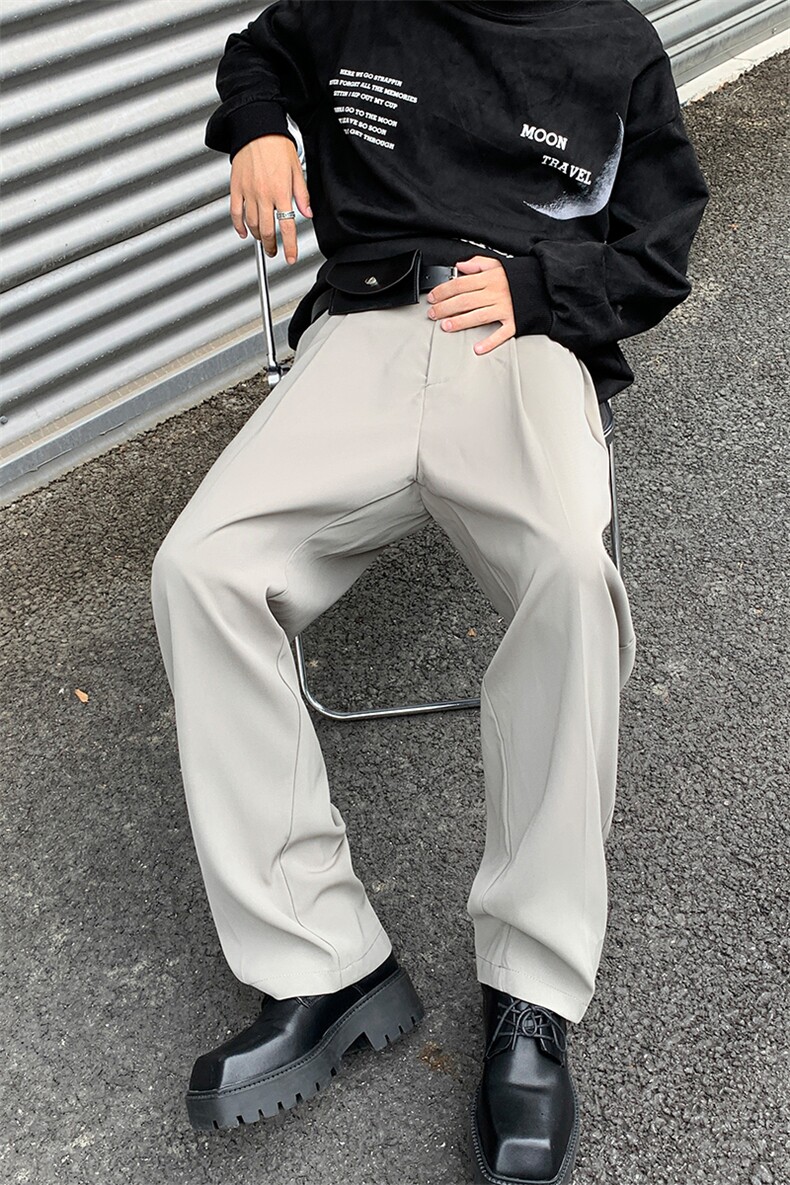 8XL-M特大码休闲百搭垂坠感西裤直筒宽松长裤西装裤男K926P55,男装休闲裤,电商D206-1