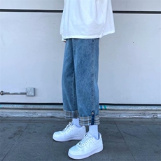 水洗中腰潮流文艺新款九分裤港风牛仔裤男K9055P38，男装牛仔裤，星座1116-2