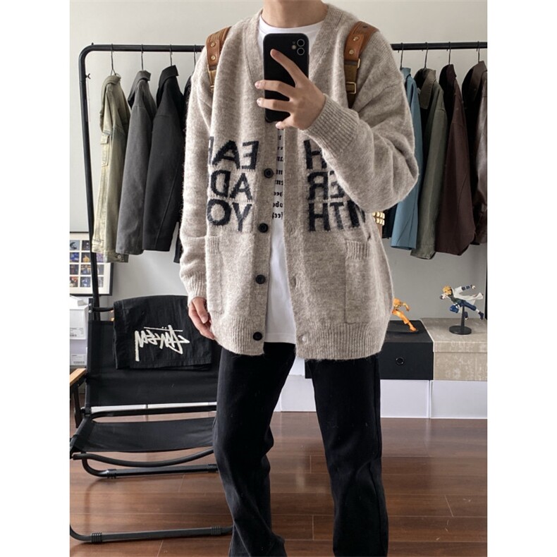 【有货】MY452HH-特P58秋冬高级感慵懒风开衫毛衣男美式针织外套,男装针织衫/毛衣,星座1007（原301D）