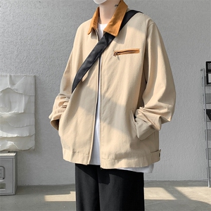 8XL-M春季水洗帆布短款夹克男生vintage美式复古工装外套JK003P98图片