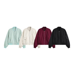 光板得物\唯品二开春装女装短版立领棒球服夹克外套F601P55