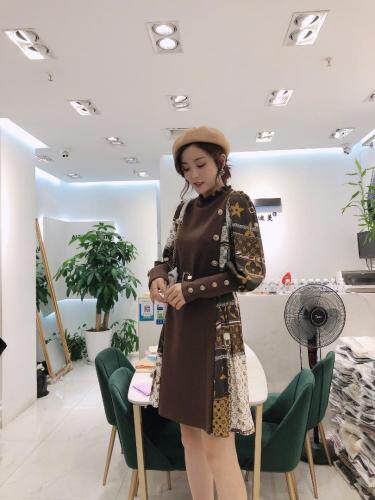 【现货】雪纺袖空气棉连衣裙，女装连衣裙，艾丹迪蔓