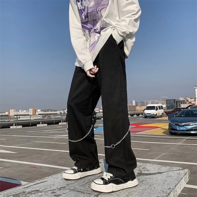 男春季潮流时尚休闲长裤链条工装裤纯棉斜纹D58P35,男装休闲裤,星座1116-2