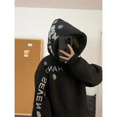 有货。双层帽加绒上衣情侣连帽卫衣男潮ins外套WB635-P37，女装短外套，星座412-3