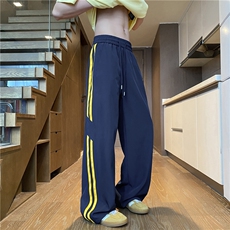 2025夏季新款撞色条纹设计宽松休闲冰丝裤B315-K25697-特p30控58，男装休闲裤，电商B315