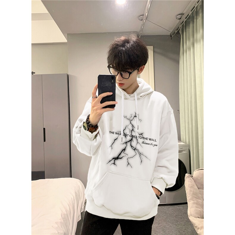 秋冬新款潮网红抖音连帽卫衣外套A512-P45白色,女装短外套,电商C310