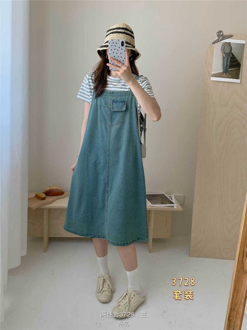 20025一套背带裙时尚百搭日常女,女装半身裙,洛丽兰可