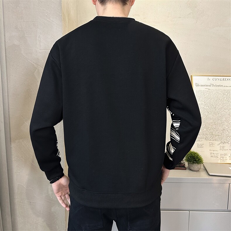现货长期春秋百搭青年条纹卫衣假口袋条纹圆领卫衣TW5372-P62,男装卫衣,星座1105-3