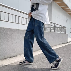 2023新款日系牛仔裤百搭宽松工装阔腿潮流休闲裤男K3705-P38，男装牛仔裤，星座512-3