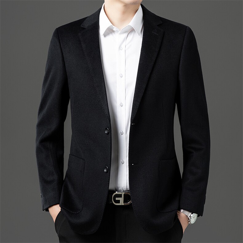 2026春秋冬季新款羊毛西装单西外套男商务休闲保暖日常便服图片