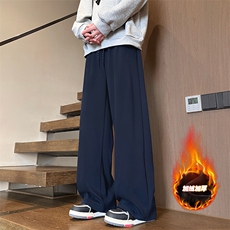 秋冬新款加绒加厚宽松直筒卫裤男美式休闲长裤子-A1667TP45控68，男装休闲裤，电商B241