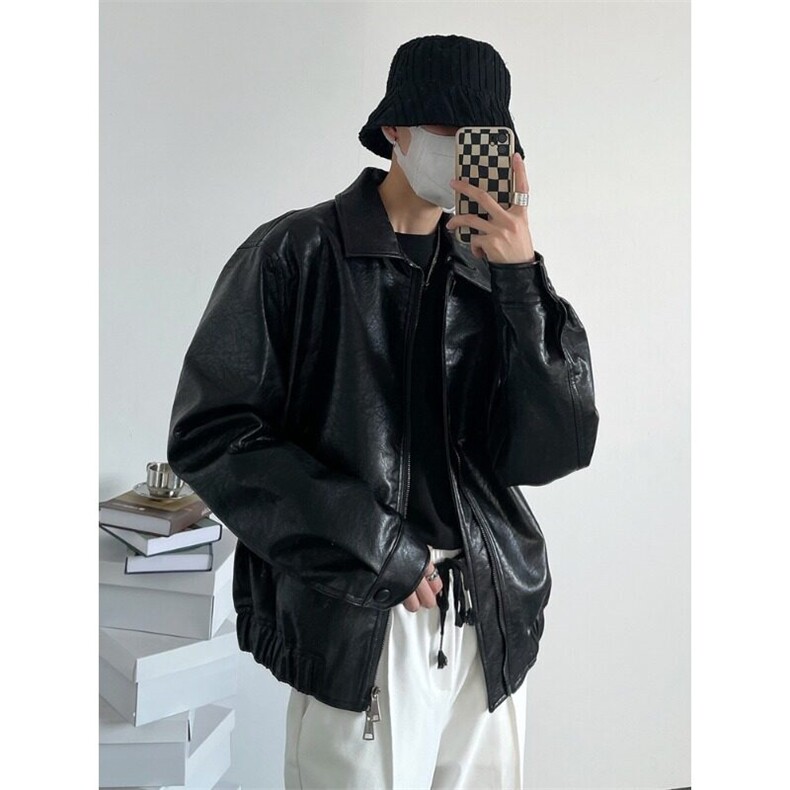 W9454-P70网图现货新款Cleanfit痞帅高街Pu皮衣潮复古机车外套,男装夹克,星座1608-2