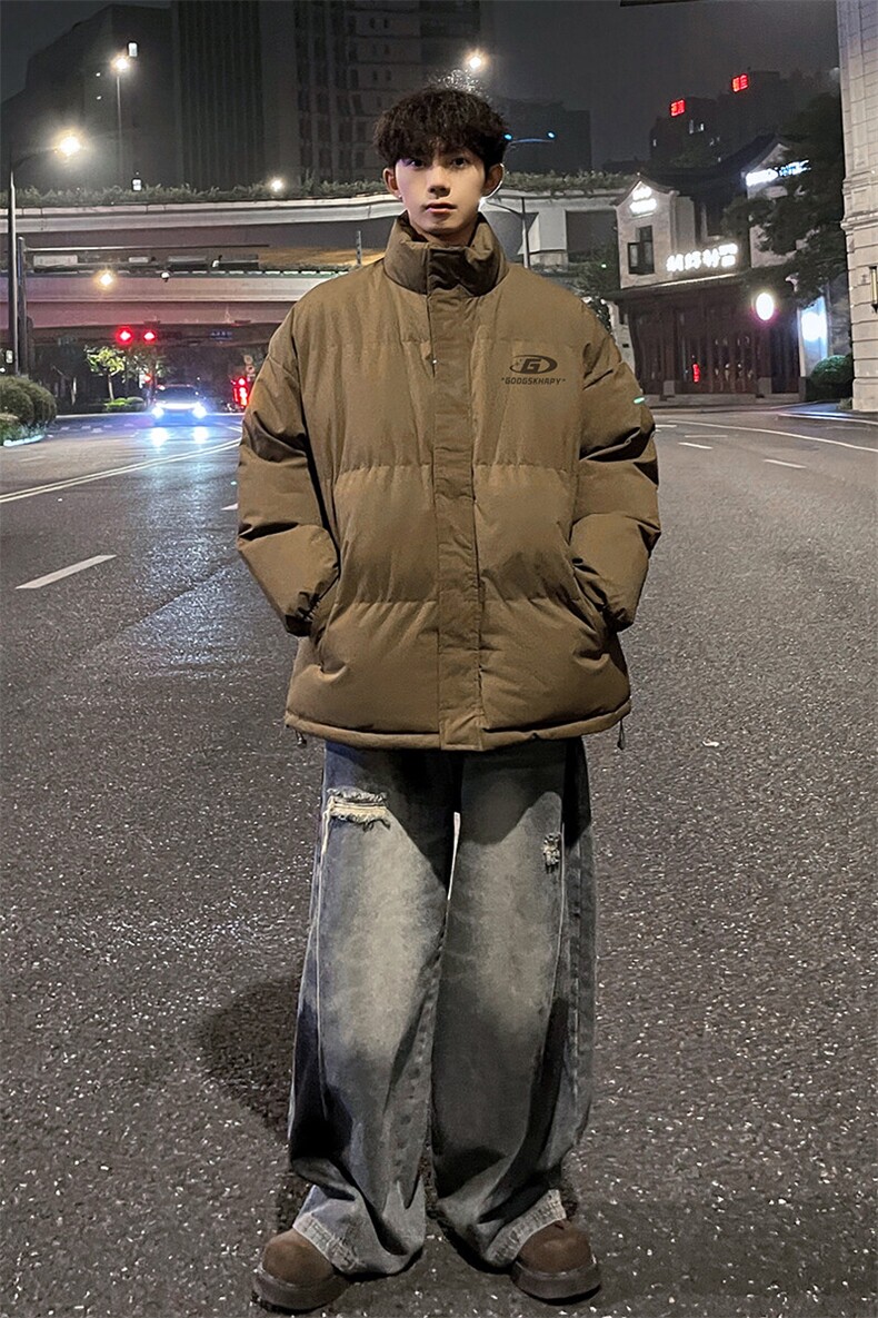 外景冬季加厚面包服男潮牌宽松保暖棉衣港风立领外套MF00426/P90,男装棉衣,电商B316