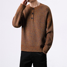 【抖音得物】2025秋季时尚毛衣针织衫男士圆领宽松长袖，男装针织衫/毛衣，电商A113