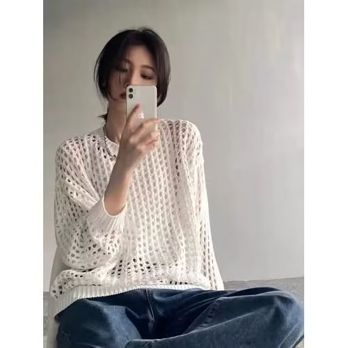 760-P35宽松型开衫长袖ins流行女单件新款文艺甜美毛衣,男装T恤,电商B323A
