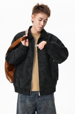 美式复古潮流pu皮外套男宽松休闲翻领夹克痞帅高街Q5550-P75，男装夹克，星座610（原A335）