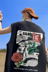 华夫格背心直播高品质重磅220克玫瑰印花HB7107-P25控38，男装背心/马甲，星座508（原C305）