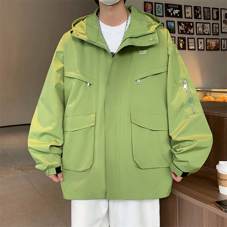 春秋季刺绣户外冲锋衣男连帽工装男士夹克外套潮A266-JK8019-P30,男装夹克,电商A266