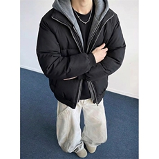 现货高品质重磅工艺美式高街假两件PU皮棉衣男女加厚棉服外套，男装棉衣，电商A486-1