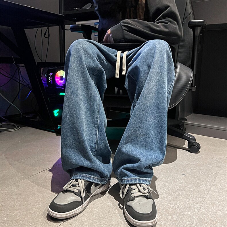 2025年春季牛仔裤男宽松直筒裤K2362常规P50加绒P60,男装牛仔裤,电商D325