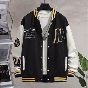 男秋季外套潮牌街头棒球服夹克Y686P50图片