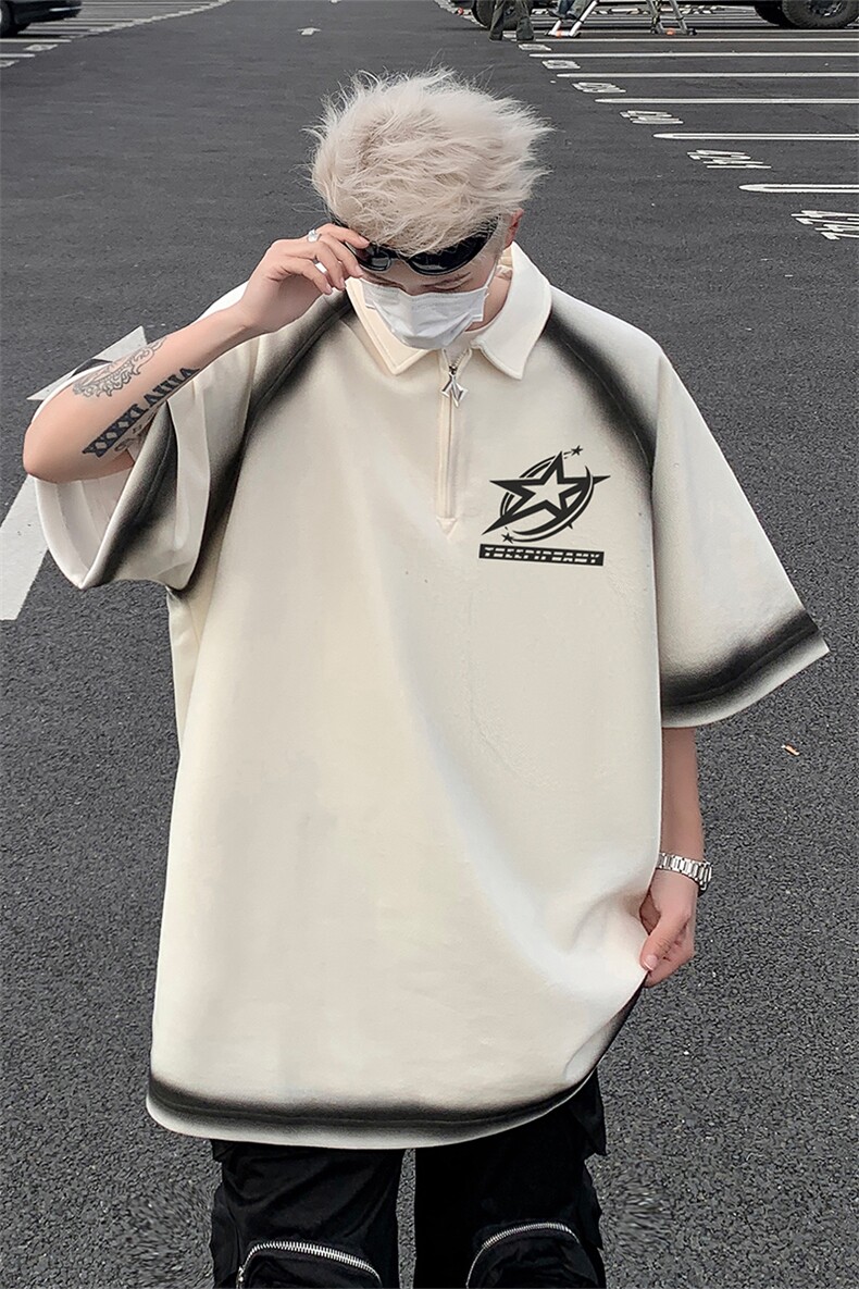 polo衫短袖t恤男夏季宽松休闲半拉链体恤衫XZ514-2-202491-P63,男装T恤,星座514-2(原B239)