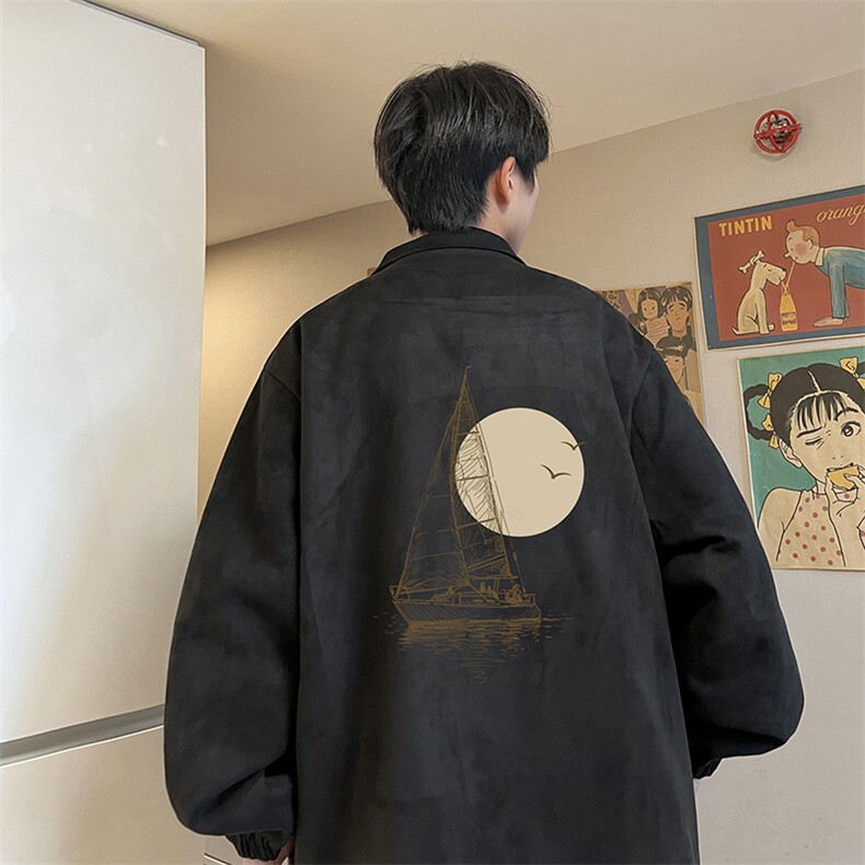 麂皮绒夹克男大码立领褂子外套JK85409-P68加绒款-P78,男装夹克,电商A040