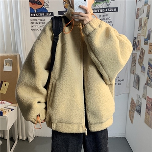 1羊羔毛棉衣外套男宽松加棉加厚ins大码情侣棉服7956P105控138图片