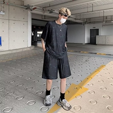 夏季大码冰丝运动套装潮夏季加肥加大胖子肥佬高端透气速干TZ107，男装休闲套装，星座601-2