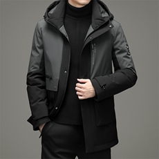 2023冬季新款羽绒服男中长款连帽外套爸爸装加厚上衣YYYR319-P330，男装羽绒服，电商B212（原钱塘6029）