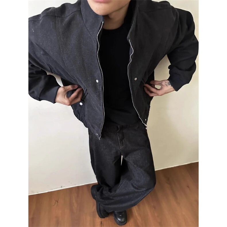 水洗帆布夹克cleanfit百搭解构立领工装外套JK981特P89,男装夹克,星座908-1