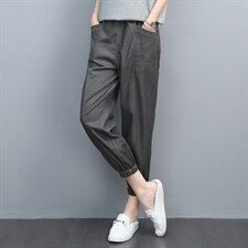 2021夏季新款简约时尚气质宽松舒适显瘦休闲裤,女装休闲裤,丽影随形