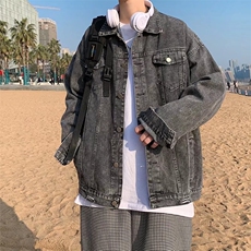 ins潮牌工装牛仔夹克男春秋季宽松JK456P60，男装夹克，星座1116-2