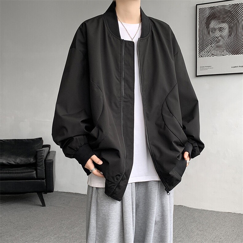 M-8XL春季棒球服外套男大码立领飞行员夹克潮牌休闲衣服JK001P65,男装夹克,电商B312