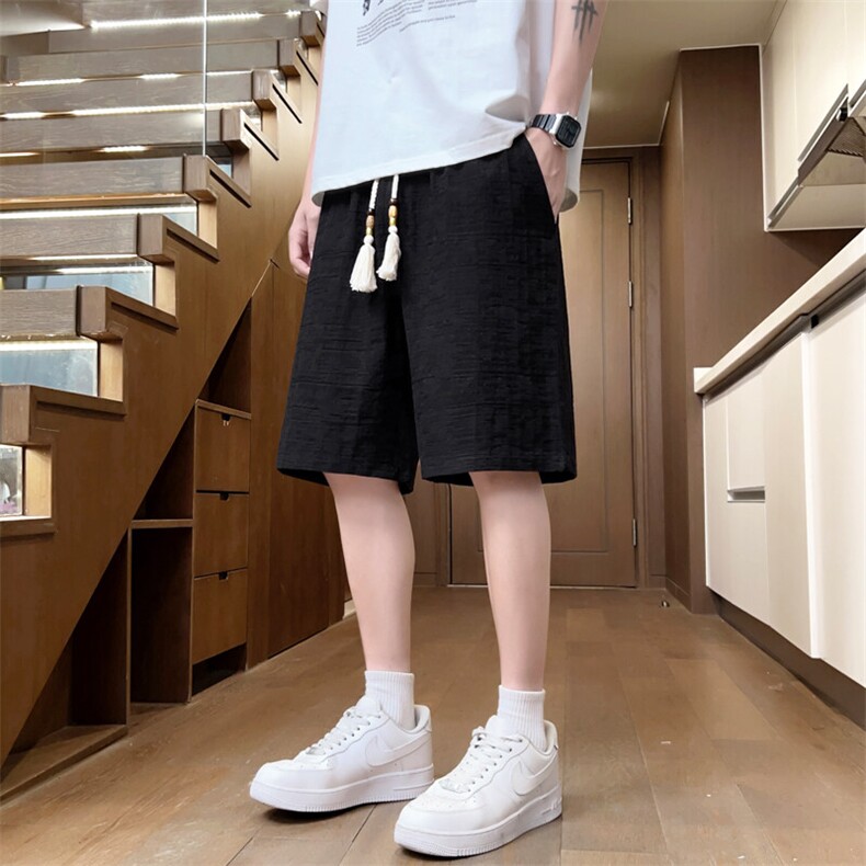 夏季纯棉男士五分裤直筒宽松短裤纯色休闲裤运动A266-KZ883-P40图片