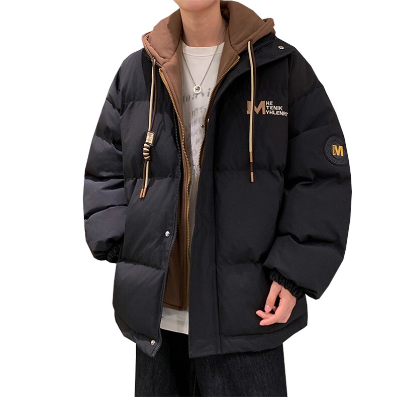 冬季宽松/假两件连帽休闲外套潮加厚棉衣XZ102B-1M2682-P125,男装棉衣,星座102B-1